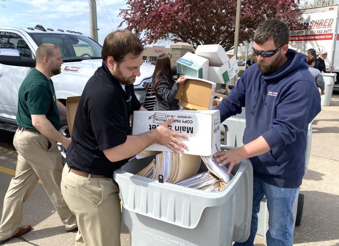 Shred old documents at First Central State Bank events